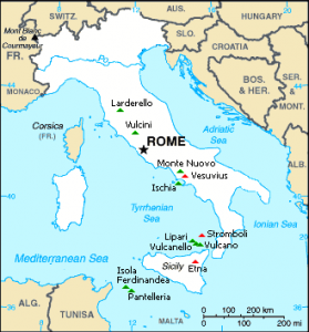 Karta talijanskih vulkana