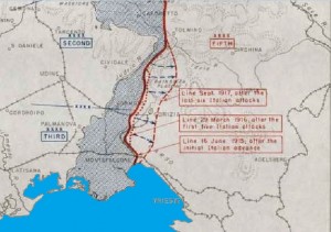 Sredinom rujna 1917., nakon 11. bitke kod Isonza, fronta je išla preko Trstelja