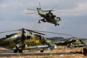 Ruski desantno-jurišni helikopteri Mi-24P u Siriji / Foto: Ministarstvo obrane Rusije